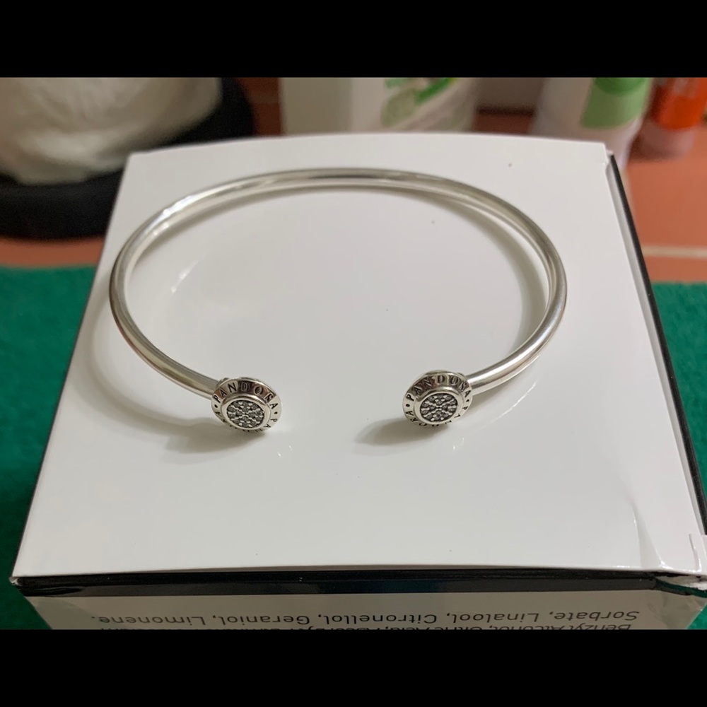 Pandora Signature Open Bangle Sterling Silver 7.5”